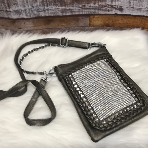 MMS Design Studio Handbags - Crossbody purse with rhinestones and studs
